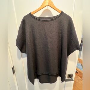 Cuyana Baby Alpaca Short-Sleeve Oversized Sweater (OS)